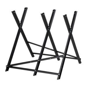 Relaxdays Sägebock, Holzsägearbeiten, klappbar, 150 kg, Stahl, HBT 80 x 81 x 83 cm, schwarz für Holzverarbeitung und Brennholz Bearbeitung