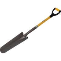 Entwässerungs- und Pfostenlochschaufel, 1070 mm lang, aus hochwertigem Karbonstahl gefertigt, robuste Klinge mit korrosionsbeständiger Oberfläche, D-Grip Fiberglas-Griff für weichen Halt