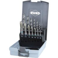 Maschinengewindebohrer Satz HSS DIN 371/376, 14-teilig von Ruko - Set aus 7 Maschinengewindebohrern und 7 Spiralbohrern für die Herstellung metrischer Innengewinde