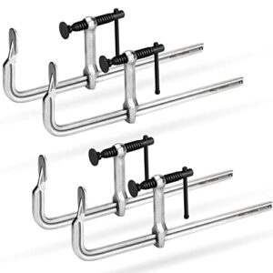 Schraubzwingen Set aus hochwertigem Schmiedestahl, 4 Stück, Spannweite 300mm, maximaler Belastung 200kg, ideal für Holzarbeiten und Metallschweißen