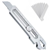 Ergonomisches Mehrzweckmesser mit 10 auswechselbaren Klingen und vielen Funktionen, ideal für Handwerk, DIY, Haushalt, Büro oder Baustelle