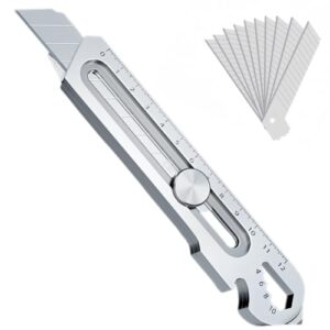 Ergonomisches Mehrzweckmesser mit 10 auswechselbaren Klingen und vielen Funktionen, ideal für Handwerk, DIY, Haushalt, Büro oder Baustelle