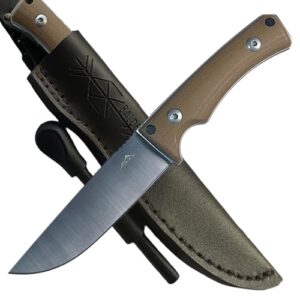 Outdoor-Messer Survival mit feststehender Klinge aus 440C-Stahl und Griff aus Micarta für Outdoor-Abenteuer, Überlebensmesser für Camping und Jagd