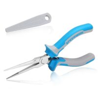 Mini-Nadelzange für Schmuckherstellung, feine Spitzen, Langnasen-Fischereizange mit gezackter Backe, Dünne Nadelzange, Lange Nadelzange, Schutzhülle für Drahtschleifen und Perlen