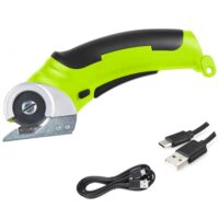Schnurloses Elektrisches Schere Set, Wiederaufladbarer Elektrischer Kistenschneider, Kabelloser Akku-Universalschneider Rollschneider, Kartonschneider für Stoffe, Teppiche, Leder, Filz, Papier, Pappe