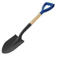 Spitzer Mini-Rundspaten 700 mm von Silverline - ein leichter und compakter Gartenwerkzeug für Grabarbeiten mit gehärtetem Pressstahlblatt