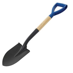 Spitzer Mini-Rundspaten 700 mm von Silverline - ein leichter und compakter Gartenwerkzeug für Grabarbeiten mit gehärtetem Pressstahlblatt