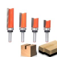 Bündigfräser Kit mit 4 Schnittlängen und 8mm Schaft für Holz, MDF, Spanplatte und Sperrholz-Kompaktplatte