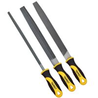Hochwertiges Metallfeilen-Set von TARIST, bestehend aus Flachstumpfefeile, Halbrundfeile und Rundfeile für Metallbearbeitung