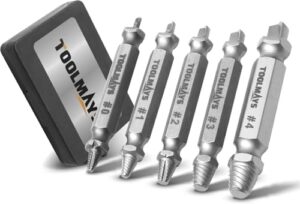Schraubenausdreher Set, 5 Stück Linksausdreher für beschädigte Schrauben, max. Härte 66 HRC, Entferner und Extraktor Set