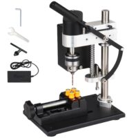 Tischbohrmaschine 250W, Miniatur-Standbohrer mit Bohrfutter und 7-Gang-Einstellung, ideal für Metall, Holz, Acryl und Aluminium