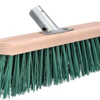 Holz Kehrbesen für Terrassen, Garagen und Wege mit PET-Borsten und Stielloch - Ideal für die Reinigung von Gärten, Pflaster und Straßen