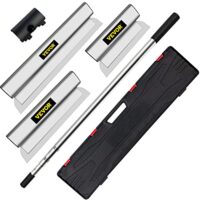 VEVOR Dekorspachtel Set 25 cm / 60 cm/ 80 cm Breitspachtel, Trockenbau Flächenspachtel aus Edelstahl mit ergonomischem Griff und stabilem Halt für den professionellen Einsatz bei Gips- und Putzarbeiten