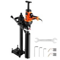 VEVOR Kernbohrmaschine, Diamantkernbohrmaschine 2-16 cm Bohrdurchmesser, handgeführtes Diamant-Kernbohrgerät mit Ständer und Kernbohrer, 2000 W Beton-Kernbohrer für Nass- und Trockenanwendung