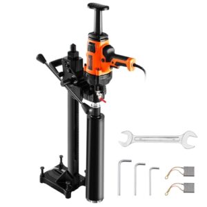 VEVOR Kernbohrmaschine, Diamantkernbohrmaschine 2-16 cm Bohrdurchmesser, handgeführtes Diamant-Kernbohrgerät mit Ständer und Kernbohrer, 2000 W Beton-Kernbohrer für Nass- und Trockenanwendung