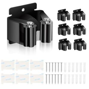 VMUTGA Besenhalter Wand 6 Stück, Gerätehalter Besenhalter inkl Montagematerial, Gartengerätehalter Wandhalterung für Wischmopp, Besen, Schaufel, Werkzeuge