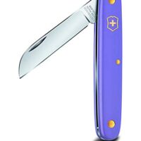Victorinox Blumenmesser für den Garten, Schweizer Taschenmesser mit violetter Klinge und gerader Schneide