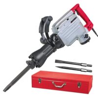 Stemm- und Abbruchhammer mit Sechskantaufnahme, Spitz- und Flachmeißel, stabile Metall-Koffer und praktische Dauerlauffunktion