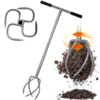 Gartenkralle mit 4 Zinken Kultivator Erdkralle und Handgriff für Beet und Gartenbeet