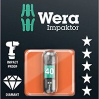 Wera 867/1 IMP DC Impaktor Bits SB TX 40, TX 40 x 25 mm - hochwertiges Bit für handelsübliche Impakt-/Schlagschrauber mit Impaktortechnologie und Diamantbeschichtung
