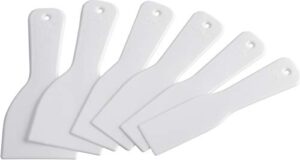 Kunststoffspachtel-Satz 6-teilig, 40 mm, 50 mm & 80 mm, elastisch und unzerbrechlich, zum Verfüllen und Glätten, mit handlichem Griff