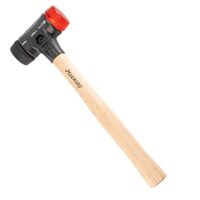 Wiha Schonhammer Safety mittelweich und hart (26612) Gummihammer mit hochwertigem Hickory Holzstiel Rund-Schlagkopf 40mm für verschiedene Arbeiten wie Pflasterhandwerk, Fliesen verlegen oder Trockenbau.