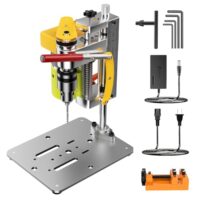 Mini-Bohrmaschine mit 7 Geschwindigkeiten, Säulenbohrmaschine für Holz, Metall und Kunststoff, Electric Drill Press