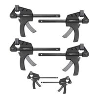 Einhandzwingen für verschiedene Anwendungen, 2 Stück mit 10,16 cm und 4 Stück mit 15,24 cm Klemmkraft, Schwarz-Grau