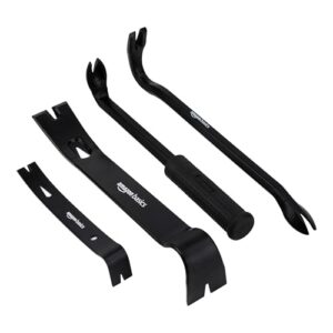 Amazon Basics Stemmeisen und Nagelzieher, 4 Stück, Schwarz für Hausarbeiten