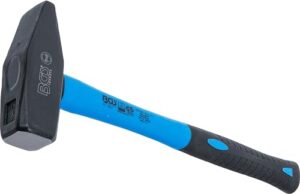 BGS 3857 Schlosserhammer mit Fiberglasstiel, DIN 1041, 1500 g Gewicht, hochwertiger Werkzeugstahl (C45)