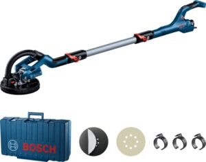 Bosch Professional Trockenbauschleifer GTR 55-225, 550 Watt, Schleifteller Ø 215mm, inkl. 1x Schleifblatt M480, 1x Schleifteller-Set weich, 3x Kabelclip, Handwerkerkoffer
