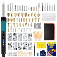 Brandmalerei-Lötkolben-Set 113PCS - Brandmalerei-Set mit 60W Lötkolben und Temperaturanzeige für verschiedene Materialien wie Holz, Leder und DIY-Projekte