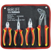 CCLIFE Profi 4-teiliger Zangensatz Universal mit Kombizange, Spitzzange, Seitenschneider und Wasserpumpenzange für den Haushalt und Werkstatt