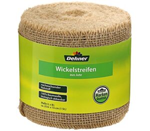 Dehner Jute-Wickelstreifen, ca. 25 m x 15 cm, aus natürlicher Baumwolle, beige Farbe, ideal für Garten und Floristik