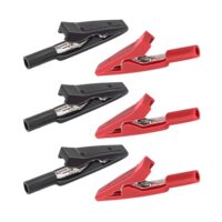 Diompirux 6 Stück Krokodilklemmen, Elektrische Prüfklemmen mit Kunststoffgriffen, vollisolierte Krokodilklemmen, Sicherheitsprüfung Alligator-Clip, für Batterieladung, Notbatterieanschluss