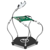 Dritte Hand zur Hilfe bei Bastelarbeiten und Modellbau-Projekten, Lytool-Löthilfe mit 4 flexiblen Armen und 3X Lupe für präzises Arbeiten