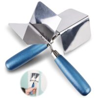 Eckenkelle Rostfreie Eckkelle für Gipsarbeiten: TOATELU 2 Teilig Eckenkelle 80 x 60 mm, Außeneckenkelle, Stuckateur und Eckenspachtel mit Softgriff zum Bearbeiten von Innenecken in Wänden