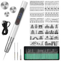 Elektrischer Gravierstift mit 32 Bits - Mini Graveur für Schmuck, Glas, Holz, Kunststoff, Metall und Stein