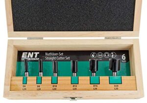 Ent European Norm Tools 6-teiliges Nutfräser Set aus Hartmetall mit Durchmessern von 6-8-10-12-16-20 mm und Schaftdurchmesser von 8 mm