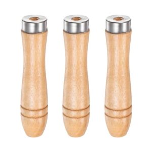 Feilenheft aus Holz, 3 Stück, mit ergonomischen Griffen und Metallkragen für 8 Zoll Metallfeilen