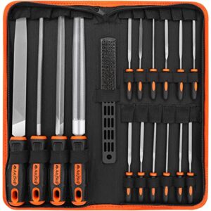 Hochwertiges Profi Feilensatz Metall, 18-teiliges Set mit Aufbewahrungstasche, ideal für Schleifen von Metall, Holz, Spiegel, Glas und mehr.