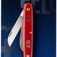 Felco Okulier- und Schneidmesser mit rotem Nylongriff und Edelstahlklinge, geeignet für Gartenarbeit, inklusive Allzweckmesser