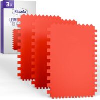Filzada 3x Zahnspachtel Kunststoff - Leimspachtel mit perfekter Zahnung für Fliesenspachteln, Effektspachteln und Strukturspachteln