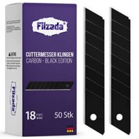 Hochwertige Cuttermesserklinge aus Carbonstahl, 50x Abbrechklinge/Messerklinge, ultrasharfe Klinge, ideal für Heimwerker- und Bastelprojekte