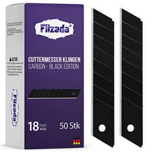 Hochwertige Cuttermesserklinge aus Carbonstahl, 50x Abbrechklinge/Messerklinge, ultrasharfe Klinge, ideal für Heimwerker- und Bastelprojekte