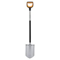 Fiskars Gärtnerspaten für harte, steinige Böden, Spitz, Länge: 120 cm, Verstärktes Borstahl-Blatt, Schwarz/Orange, Xact, ideal für Gartenarbeit und Grabarbeiten in unwegsamem Gelände.