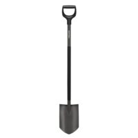 Fiskars Gärtnerspaten, Spitz, Spaten für harte und steinige Böden, Länge 125 cm, Borstahl, Grau/Schwarz, Ergonomic, optimal für harte Boden, Gartenarbeit, SpatenfürharteBöden