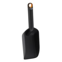 Fiskars Handschaufel mit extra hohem Rand, ideal für Gartenarbeit und Umfüllen von Erde und Substrat, leichtes Kunstharz, schwarz/orange Farbe