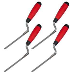 Fugenkelle, 4 Stücke, Breite 8 10 12 14 mm, Rutschfester Gummigriff, Fugenspachtel aus Edelstahl, für Präzises Mauern, Bauen, Fliesenlegen, Renovieren, Dekorieren und Gestalten