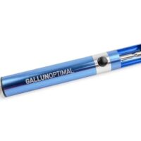 Professionelle Entlötpumpe mit Ganzmetallgehäuse, blauer Farbe und ESD-Teflon-Spitze. Hohe Saugleistung für effizientes Arbeiten bei der Elektronik.